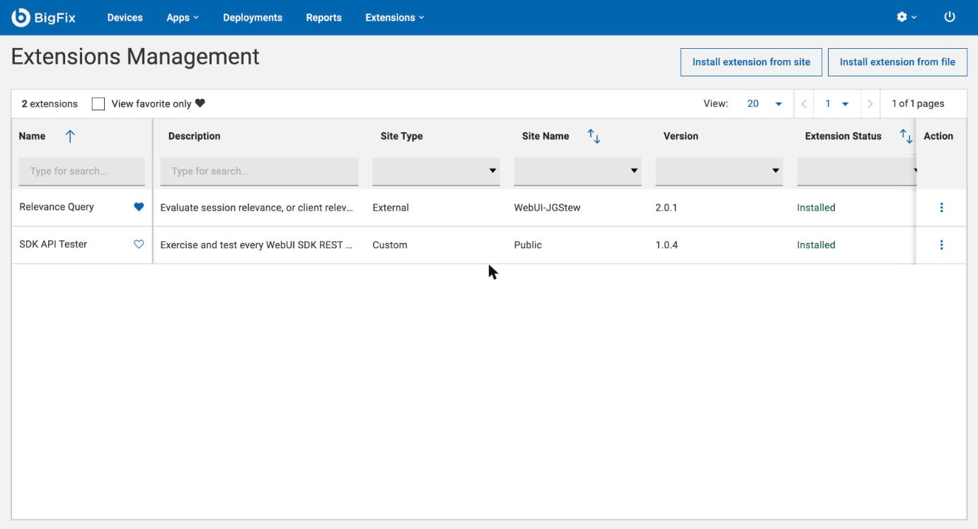 Extensions Management