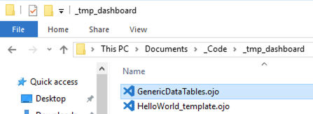 Put Dashboard Files in Folder